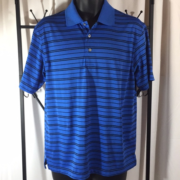 PGA Tour Other - PGA Polo Shirt Blue Black Stripes Medium